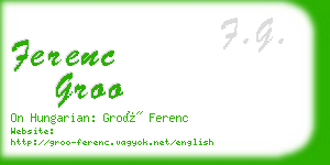 ferenc groo business card